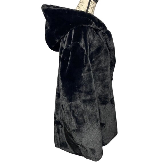 NVLT Hooded Faux Mink JACKET Black Sherpa Coat Womens Sz 1X NWT Anthropologie - Picture 9 of 12